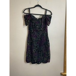 VTG Rampage Womens Velvet Mini Dress Size 7 Black 90s Grunge Witch Goth Fairy